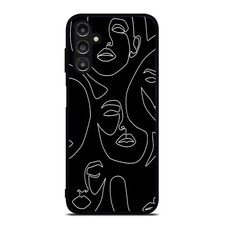WOMAN FACE SKETCH PATTERN Samsung Galaxy A14 Case Cover