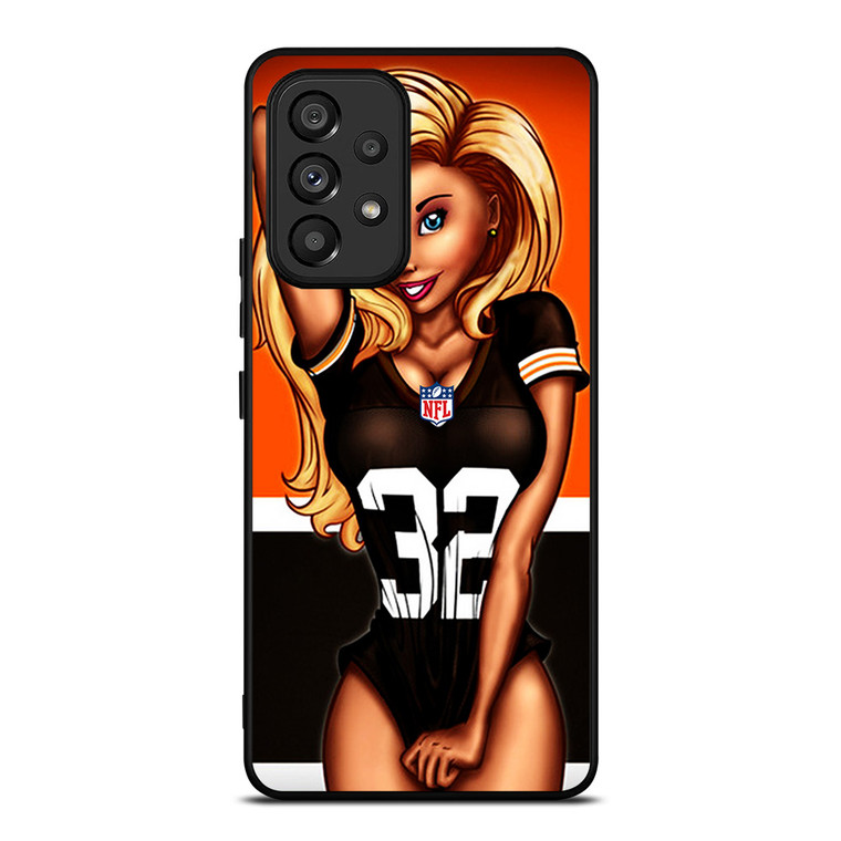 CLEVELAND BROWNS NFL CARTOON GIRL Samsung Galaxy A53 Case Cover