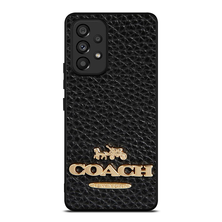 COACH NEW YORK BLACK LEATHER 2 Samsung Galaxy A53 Case Cover