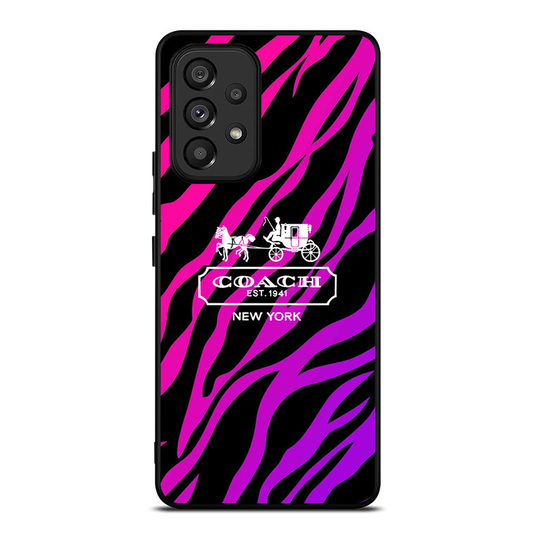 COACH NEW YORK BLACK VIOLET Samsung Galaxy A53 Case Cover