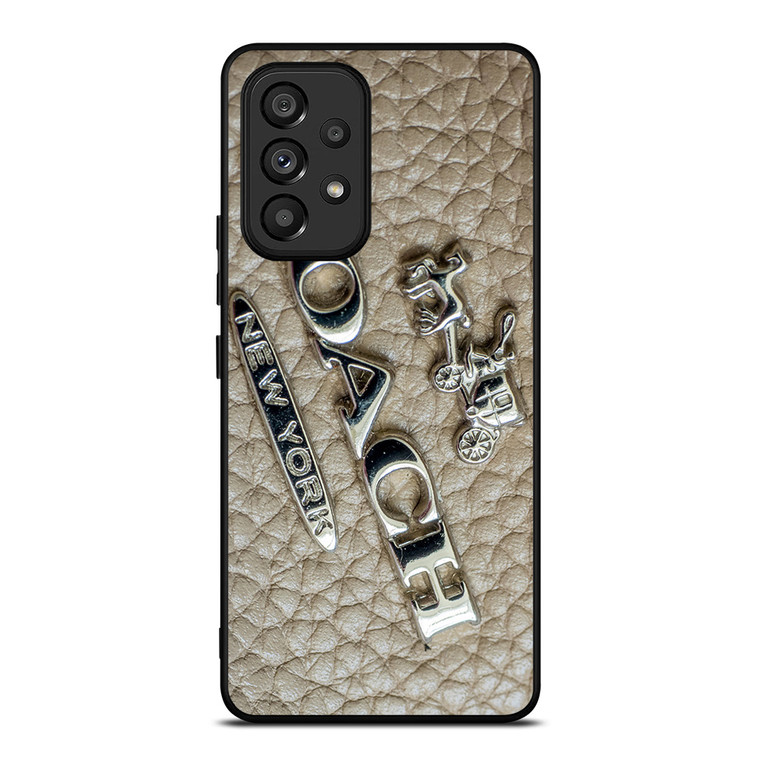 COACH NEW YORK LOGO ON LEATHER Samsung Galaxy A53 Case Cover