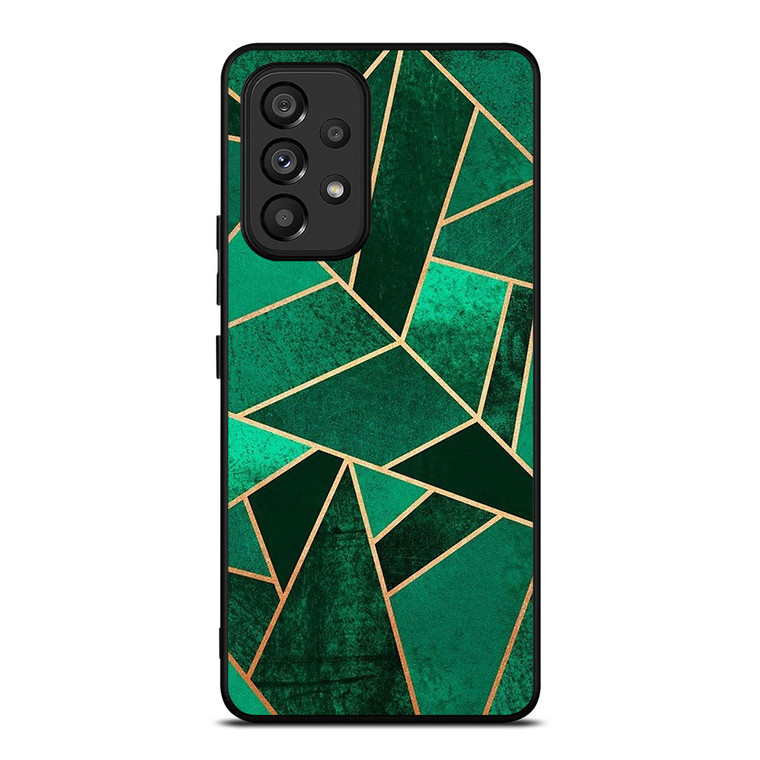 EMERALD AND COPPER GEOMETRIC PATTERN Samsung Galaxy A53 Case Cover