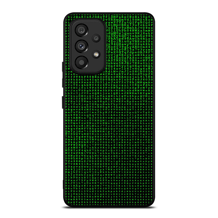 GREEN BINARY CODE PATTERN Samsung Galaxy A53 Case Cover