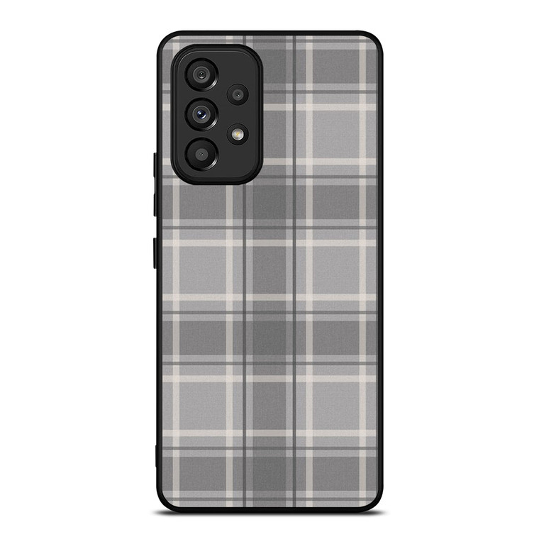 GREY TARTAN PLAID PATTERN Samsung Galaxy A53 Case Cover