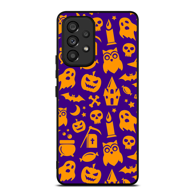 HAPPY HALLOWEEN PURPLE PATTERN Samsung Galaxy A53 Case Cover