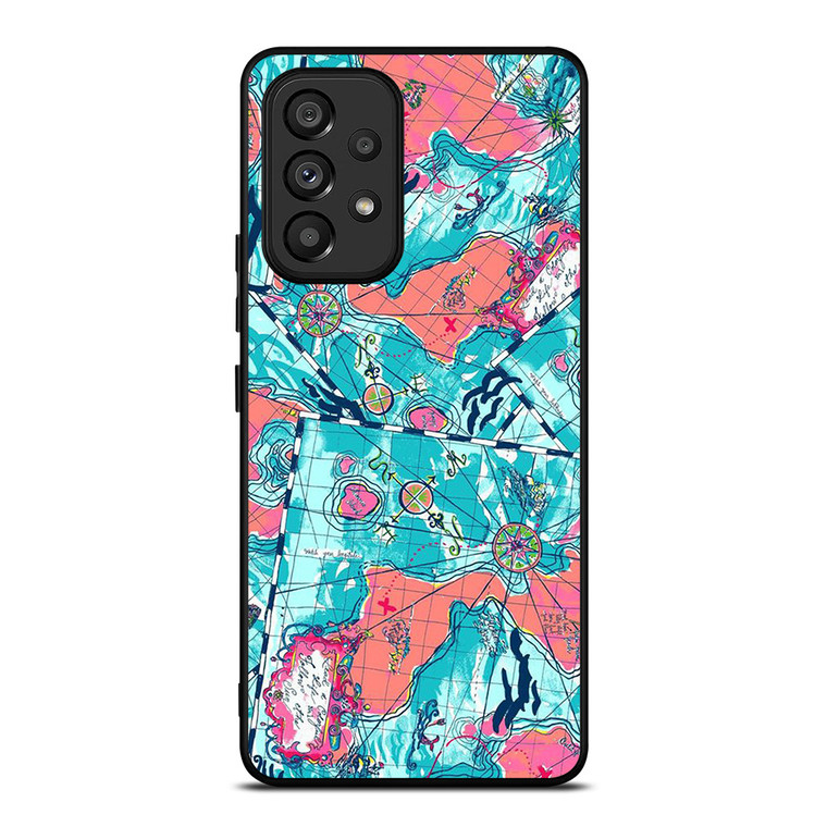 LILLY PULITZER MAP PATTERN Samsung Galaxy A53 Case Cover