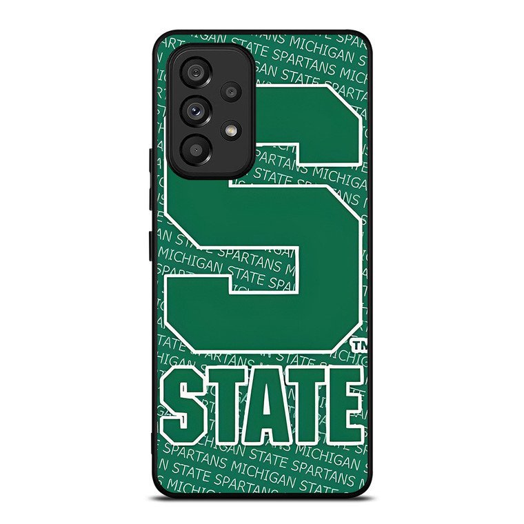 MICHIGAN STATE SPARTANS LOGO FOOTBALL EMBLEM Samsung Galaxy A53 Case Cover