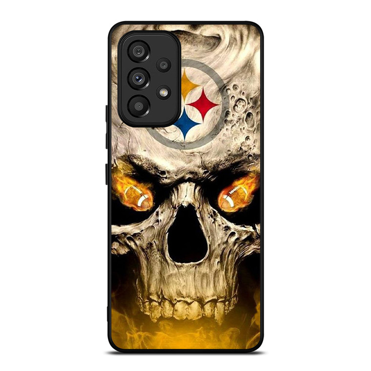 PITTSBURGH STEELERS FOOTBALL SKULL Samsung Galaxy A53 Case Cover