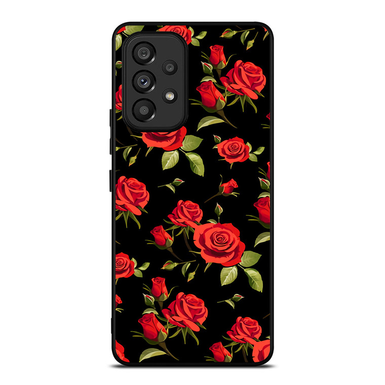SEAMLESS RED ROSE PATTERN Samsung Galaxy A53 Case Cover