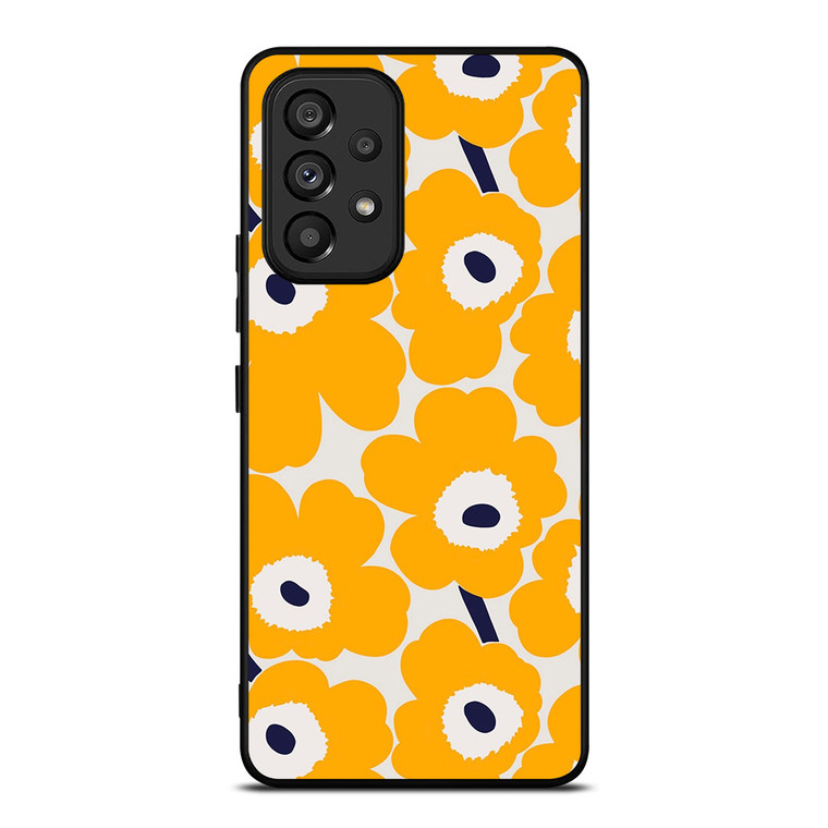 YELLOW RETRO FLORAL PATTERN Samsung Galaxy A53 Case Cover
