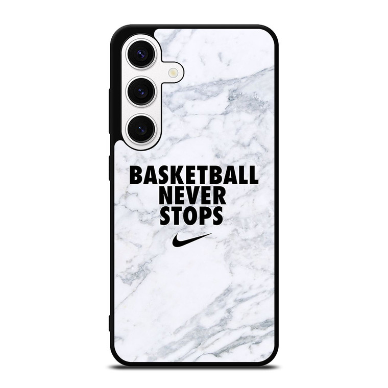 BASKETBALL NEVER STOPS MARBLE Samsung Galaxy S24 Case Cover