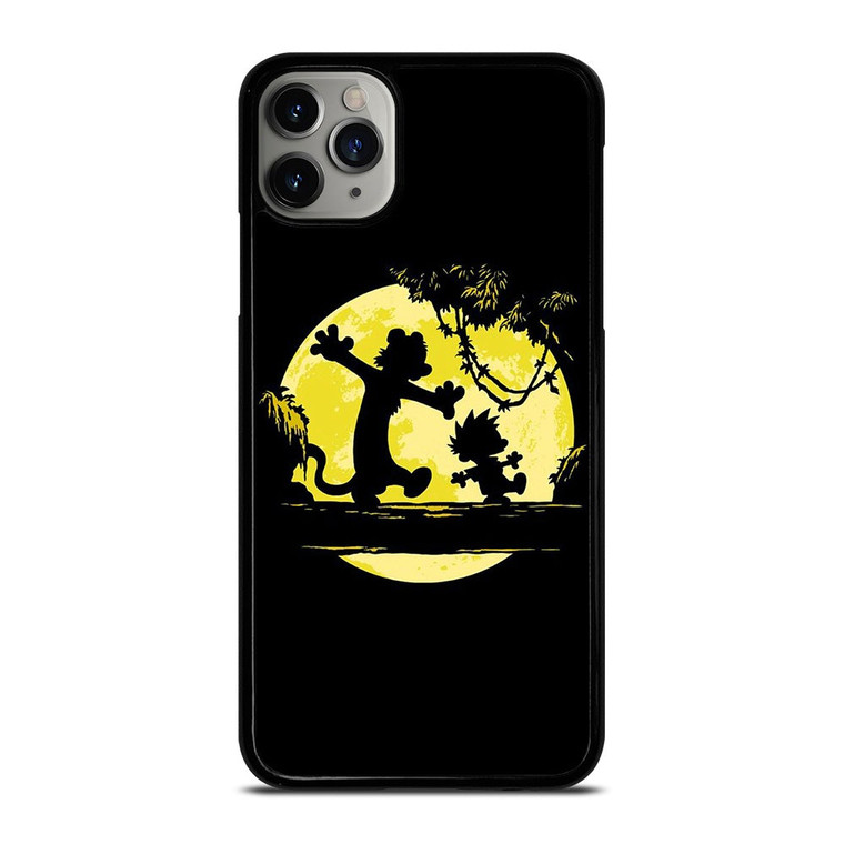 CALVIN AND HOBBES BLACK CARTOON iPhone 11 Pro Max Case Cover