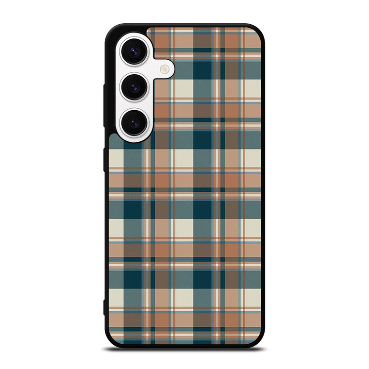 CHECK CLASSIC DARK PLAID FABRIC TEXTURES Samsung Galaxy S24 Case Cover