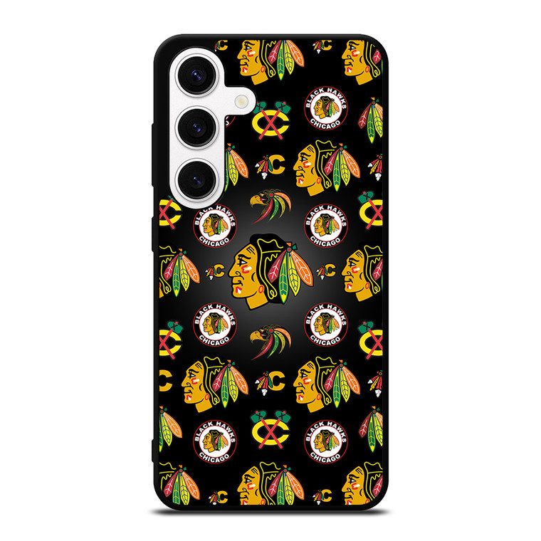 CHICAGO BLACKHAWKS COLLAGE LOGO Samsung Galaxy S24 Case Cover