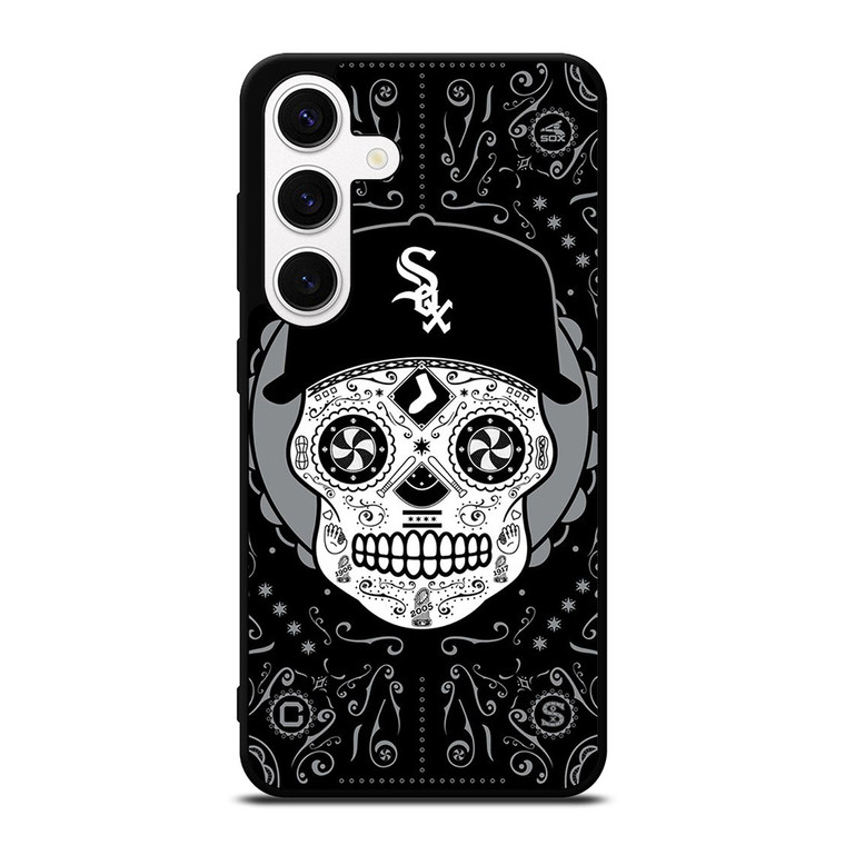 CHICAGO WHITE SOX LOGO SKULL ART Samsung Galaxy S24 Case Cover