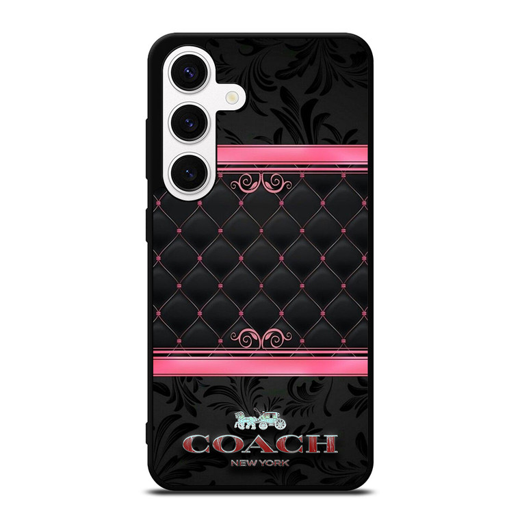 COACH NEW YORK PINK BLACK Samsung Galaxy S24 Case Cover