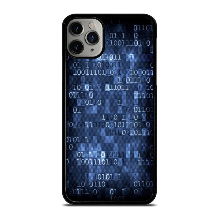 BLUE STYLISH BINARY CODE iPhone 11 Pro Max Case Cover