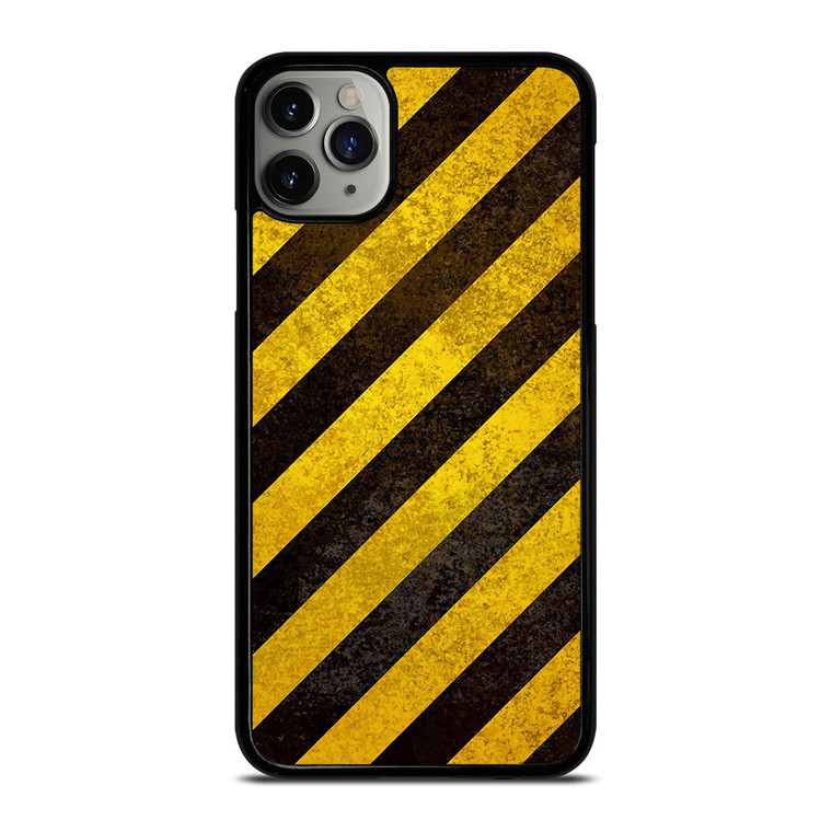 BLACK YELLOW POLICE LINE STRIPE iPhone 11 Pro Max Case Cover