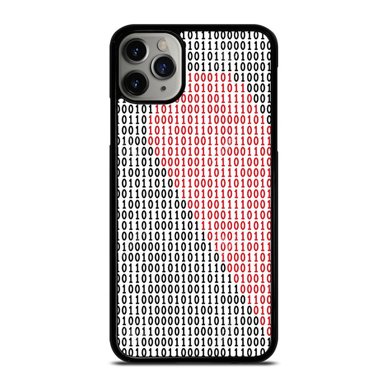 BINARY CODE HALF HEART PATTERN iPhone 11 Pro Max Case Cover