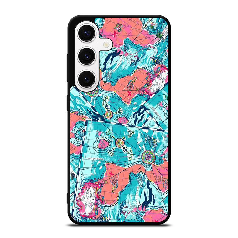 LILLY PULITZER MAP PATTERN Samsung Galaxy S24 Case Cover
