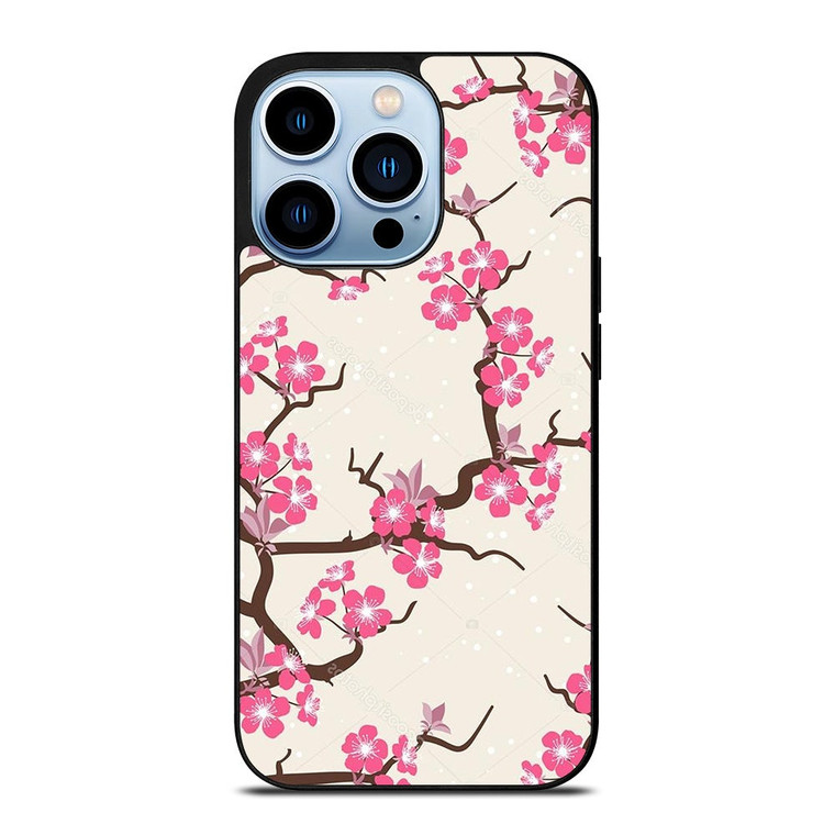 CHERRY BLOSSOM FLOWERS PATTERN iPhone 13 Pro Max Case Cover