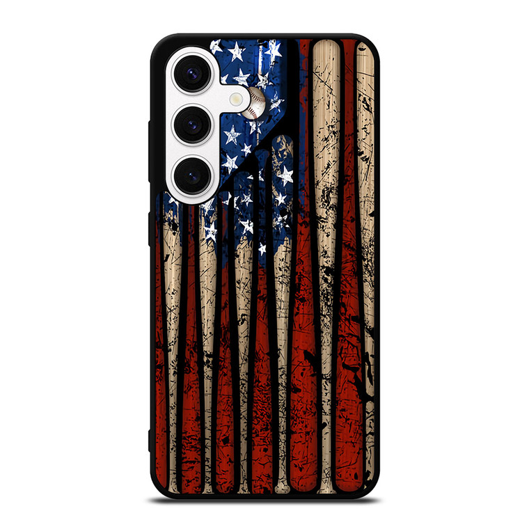 USA FLAG AMERICAN BASEBALL Samsung Galaxy S24 Case Cover
