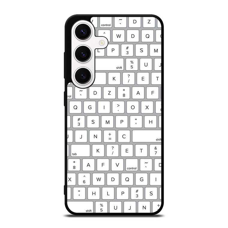 WHITE KEYBOARD PATTERN Samsung Galaxy S24 Case Cover