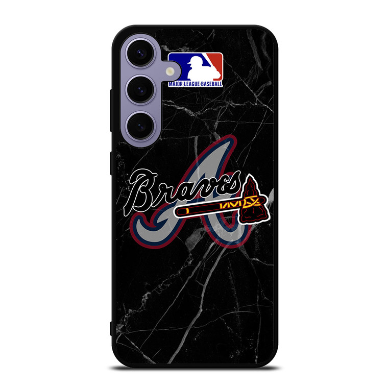 ATLANTA BRAVES BLACK MARBLE LOGO Samsung Galaxy S24 Plus Case Cover