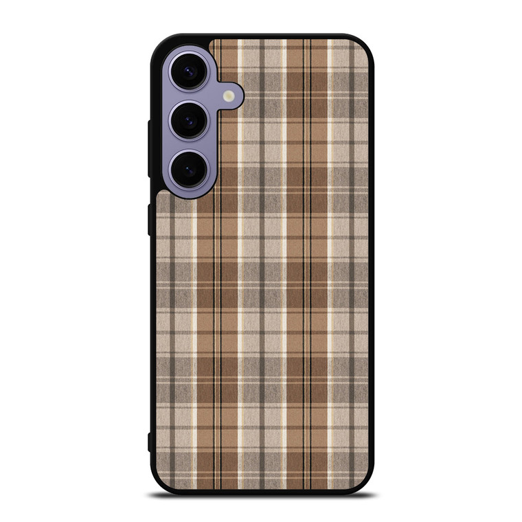 BROWN PLAID PATTERN Samsung Galaxy S24 Plus Case Cover