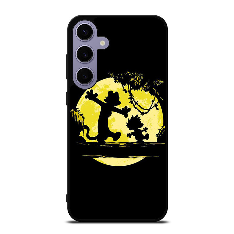 CALVIN AND HOBBES BLACK CARTOON Samsung Galaxy S24 Plus Case Cover