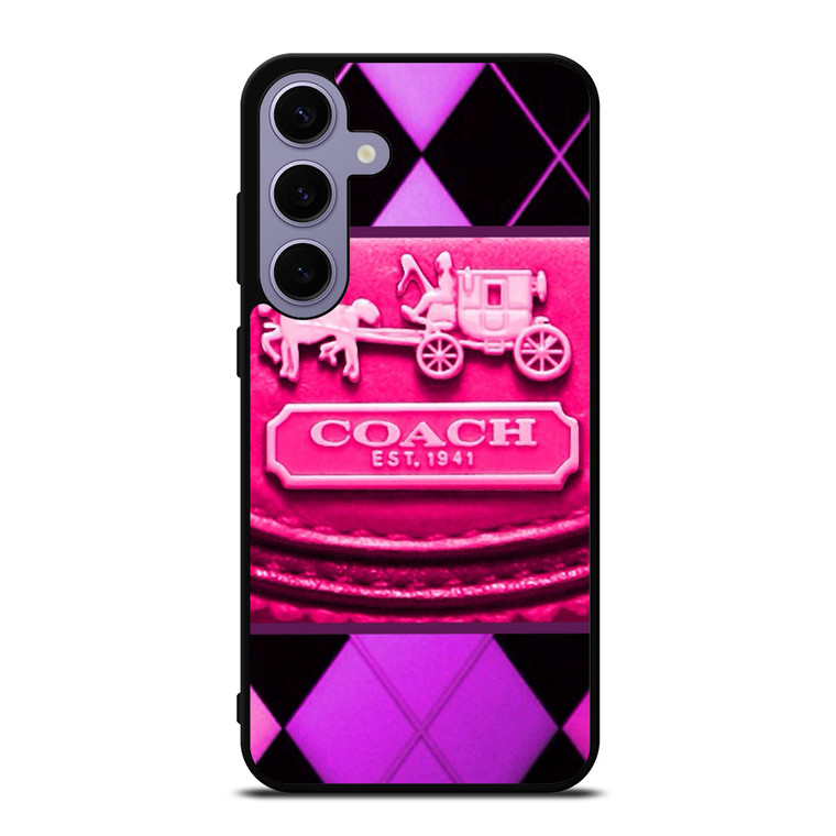 COACH NEW YORK PURPLE PINK LOGO Samsung Galaxy S24 Plus Case Cover