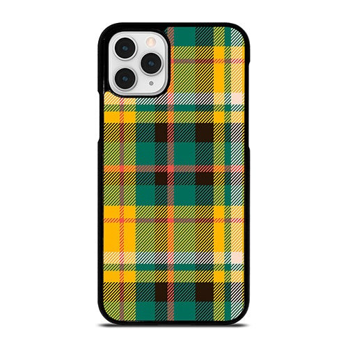 YELLOW GREEN TARTAN PATTERN iPhone 11 Pro Case Cover