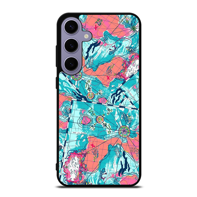 LILLY PULITZER MAP PATTERN Samsung Galaxy S24 Plus Case Cover