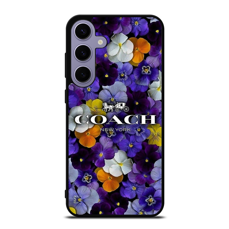 PURPLE FLOWERS COACH NEW YORK Samsung Galaxy S24 Plus Case Cover