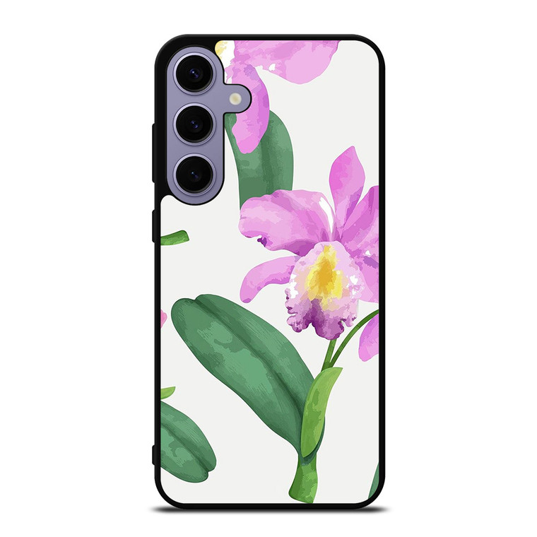 PURPLE ORCHID FLOWER PAINTING Samsung Galaxy S24 Plus Case Cover