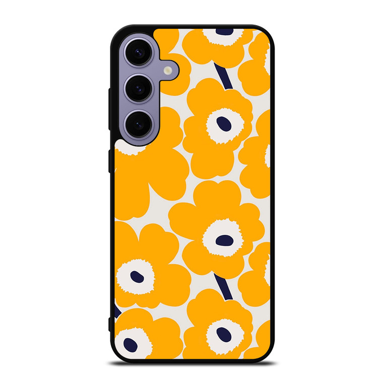 YELLOW RETRO FLORAL PATTERN Samsung Galaxy S24 Plus Case Cover