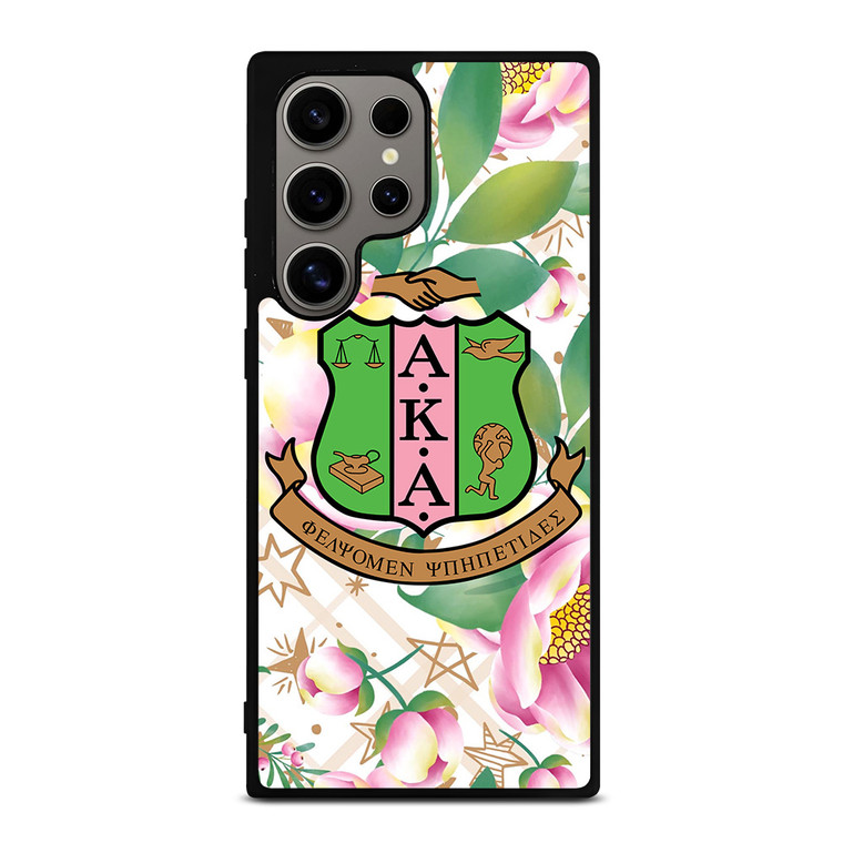 AKA PINK AND GREEN FLOWER LOGO Samsung Galaxy S24 Ultra Case Cover
