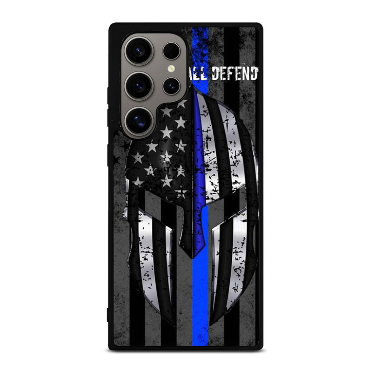 BLUE LINE POLICE WARRIOR Samsung Galaxy S24 Ultra Case Cover