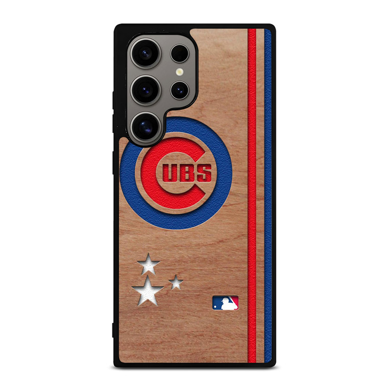 CHICAGO CUBS UBS MLB WOODEN LOGO Samsung Galaxy S24 Ultra Case Cover