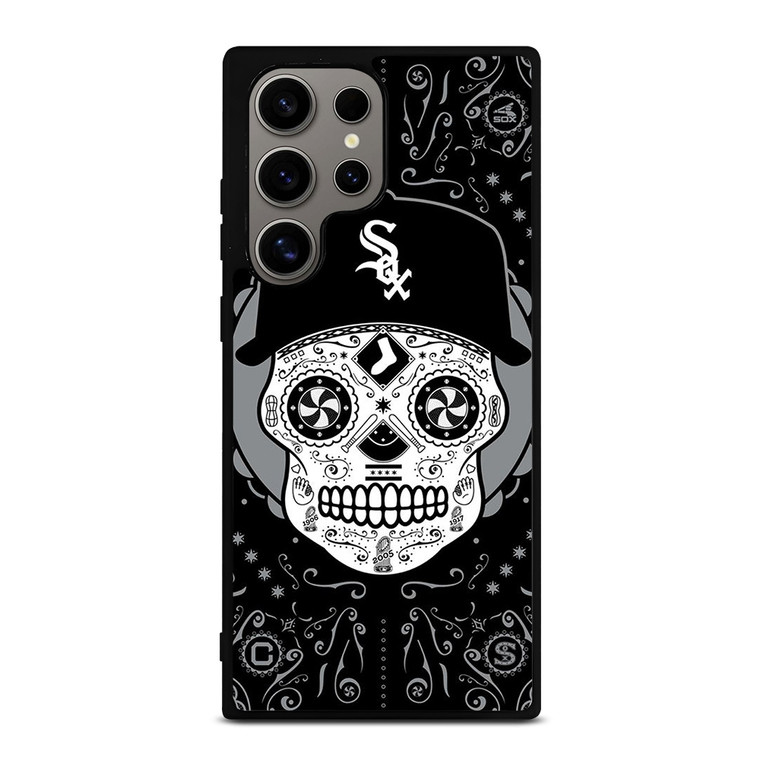 CHICAGO WHITE SOX LOGO SKULL ART Samsung Galaxy S24 Ultra Case Cover