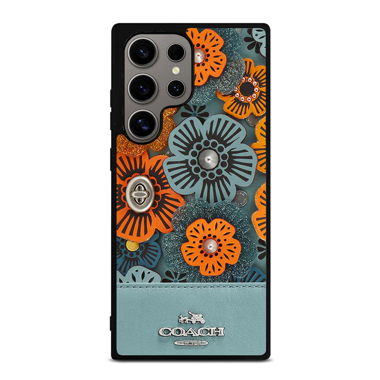 COACH NEW YORK BLUE TEA ROSE Samsung Galaxy S24 Ultra Case Cover