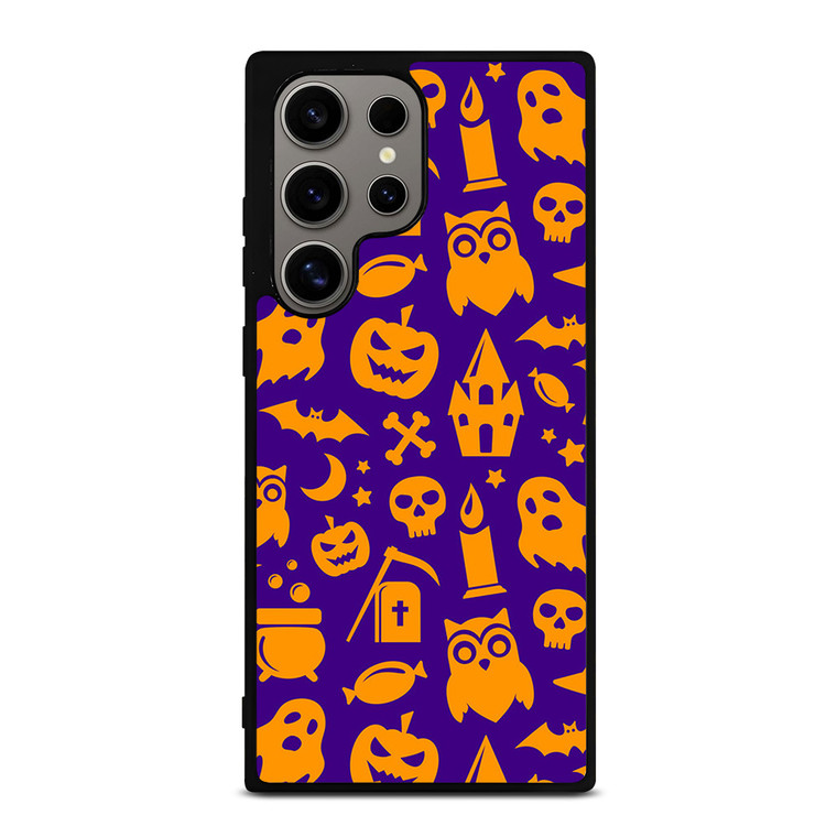 HAPPY HALLOWEEN PURPLE PATTERN Samsung Galaxy S24 Ultra Case Cover