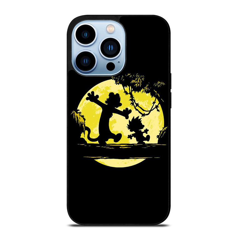 CALVIN AND HOBBES BLACK CARTOON iPhone 13 Pro Max Case Cover