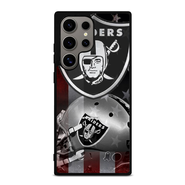 LAS VEGAS RAIDERS HELMET USA FLAG Samsung Galaxy S24 Ultra Case Cover