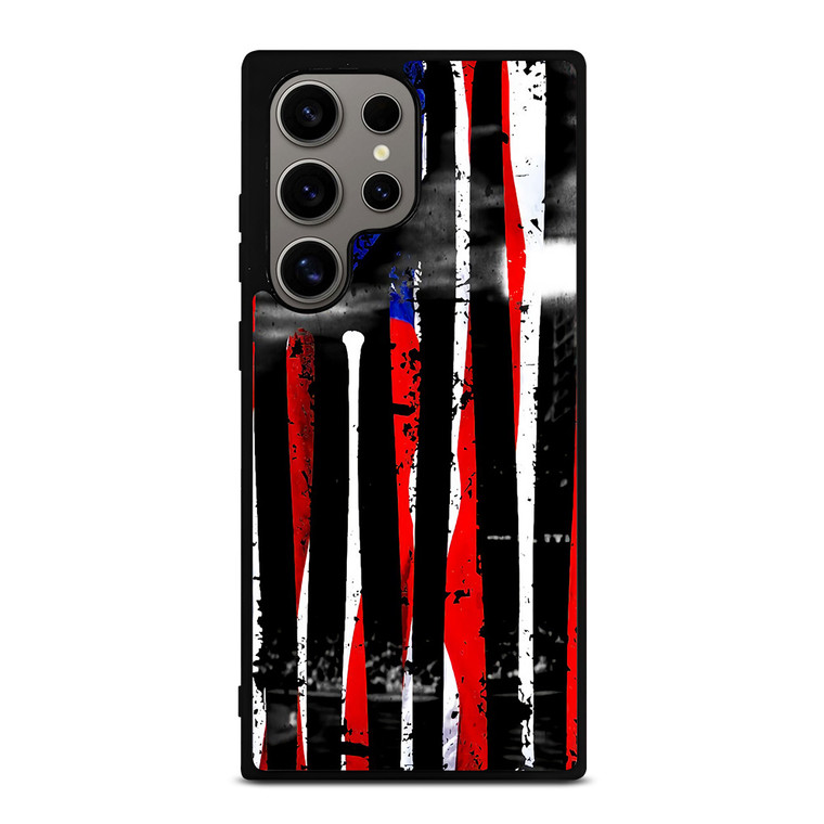 USA FLAG AMERICAN BASEBALL BLACK WHITE Samsung Galaxy S24 Ultra Case Cover