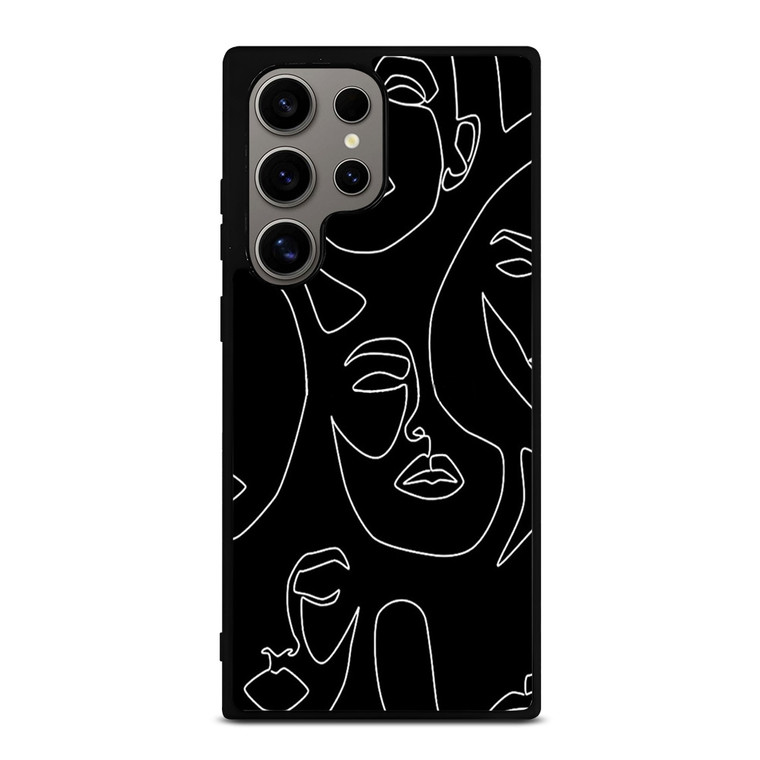 WOMAN FACE SKETCH PATTERN Samsung Galaxy S24 Ultra Case Cover