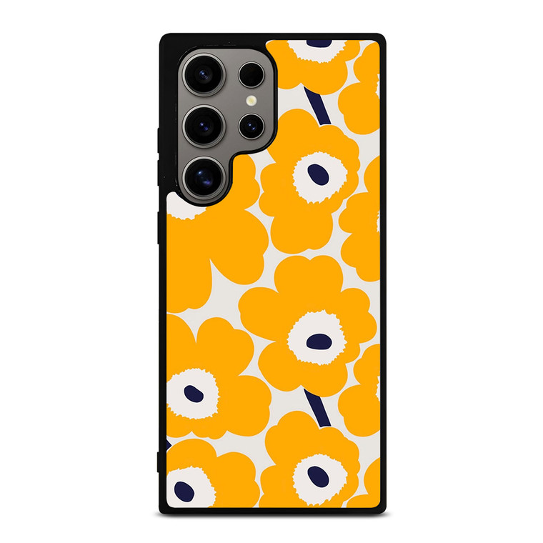 YELLOW RETRO FLORAL PATTERN Samsung Galaxy S24 Ultra Case Cover