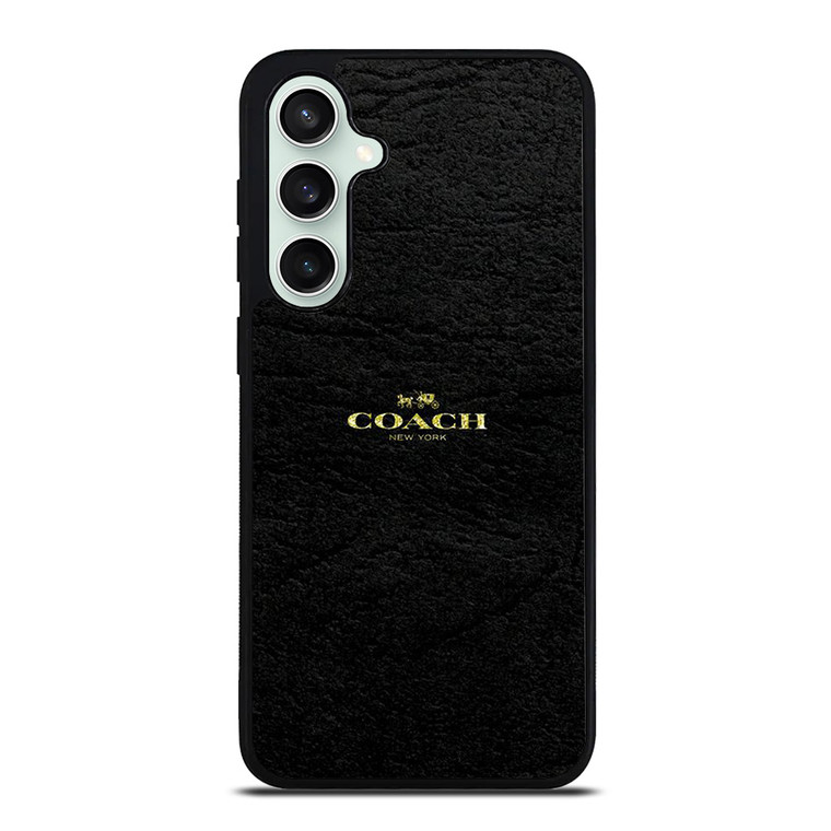 COACH NEW YORK BLACK LEATHER Samsung Galaxy S23 FE Case Cover