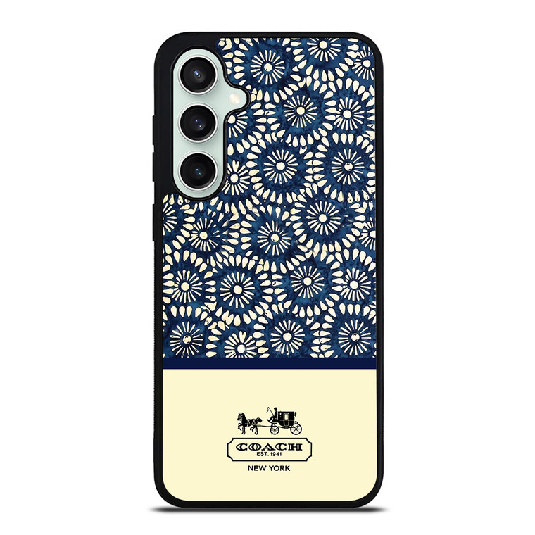 COACH NEW YORK BLUE FLORAL BATIK Samsung Galaxy S23 FE Case Cover