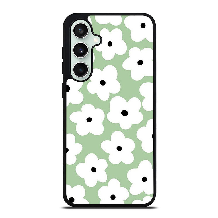 GREEN RETRO FLORAL PATTERN Samsung Galaxy S23 FE Case Cover